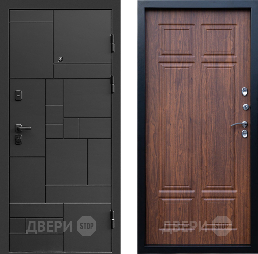 Входная металлическая Дверь Престиж Kvadro Премиум Орех темный в Ивантеевке