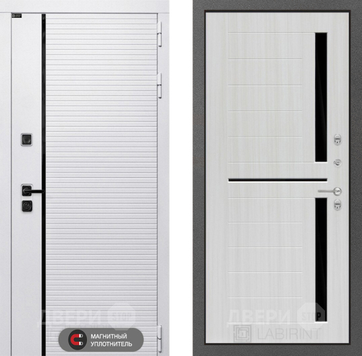 Входная металлическая Дверь Лабиринт (LABIRINT) Royal 02 Сандал белый в Ивантеевке