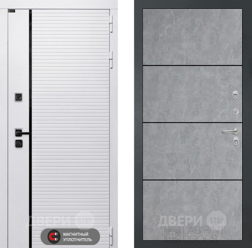 Входная металлическая Дверь Лабиринт (LABIRINT) Royal 25 Бетон светлый в Ивантеевке