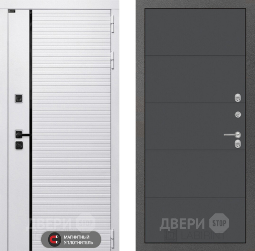 Входная металлическая Дверь Лабиринт (LABIRINT) Royal 13 Графит софт в Ивантеевке