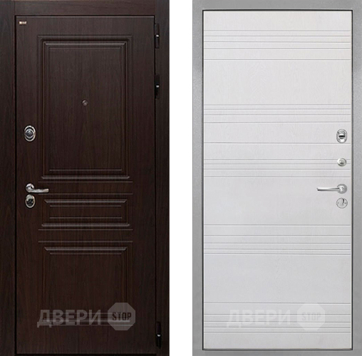 Входная металлическая Дверь Интекрон (INTECRON) Брайтон Тиковое Дерево ФЛ-316 Белый ясень в Ивантеевке