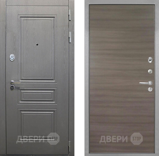 Входная металлическая Дверь Интекрон (INTECRON) Брайтон Графит Гладкая Дуб тоскано поперечный в Ивантеевке