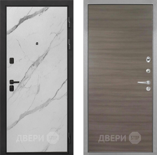 Входная металлическая Дверь Интекрон (INTECRON) Профит Black Мрамор Арктик Гладкая Дуб тоскано поперечный в Ивантеевке