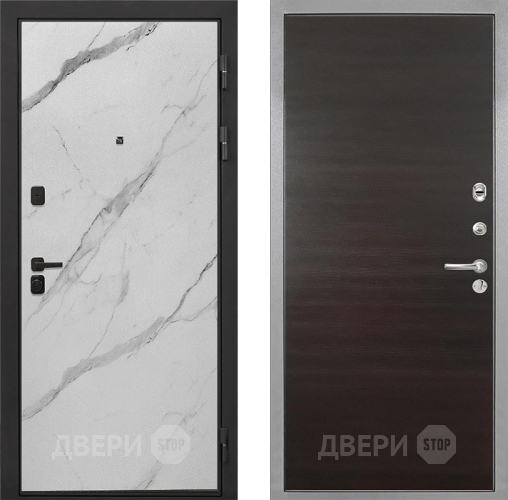 Входная металлическая Дверь Интекрон (INTECRON) Профит Black Мрамор Арктик Гладкая Эковенге поперечный в Ивантеевке