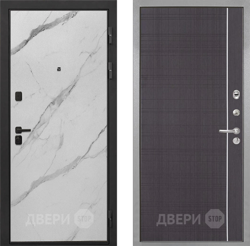 Входная металлическая Дверь Интекрон (INTECRON) Профит Black Мрамор Арктик В-07 с молдингом Венге в Ивантеевке