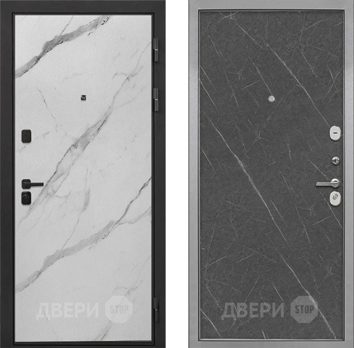 Входная металлическая Дверь Интекрон (INTECRON) Профит Black Мрамор Арктик Гладкая Гранит лава оникс в Ивантеевке