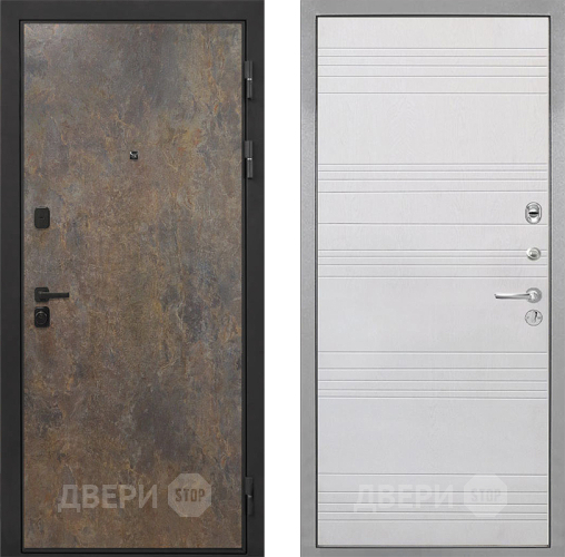 Входная металлическая Дверь Интекрон (INTECRON) Профит Black Гранж ФЛ-316 Белый ясень в Ивантеевке