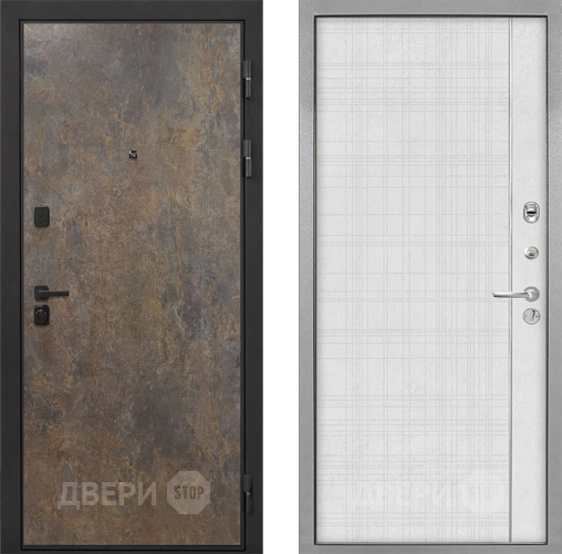 Входная металлическая Дверь Интекрон (INTECRON) Профит Black Гранж В-07 с молдингом Лофт белый в Ивантеевке