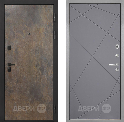 Входная металлическая Дверь Интекрон (INTECRON) Профит Black Гранж Лучи-М Графит софт в Ивантеевке