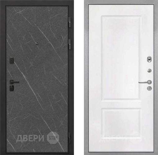 Входная металлическая Дверь Интекрон (INTECRON) Профит Black Гранит Лава Оникс КВ-2 Белый матовый в Ивантеевке