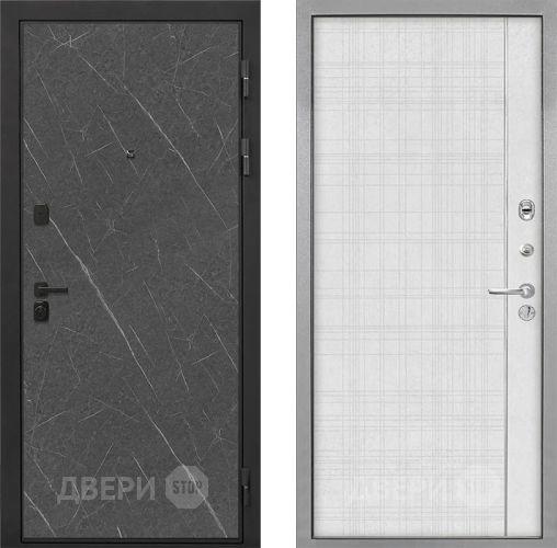 Входная металлическая Дверь Интекрон (INTECRON) Профит Black Гранит Лава Оникс В-07 с молдингом Лофт белый в Ивантеевке