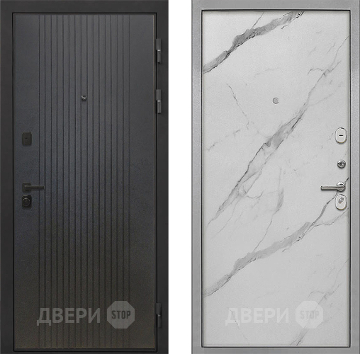 Входная металлическая Дверь Интекрон (INTECRON) Профит Black ФЛ-295 Гладкая Мрамор натуральный арктик в Ивантеевке