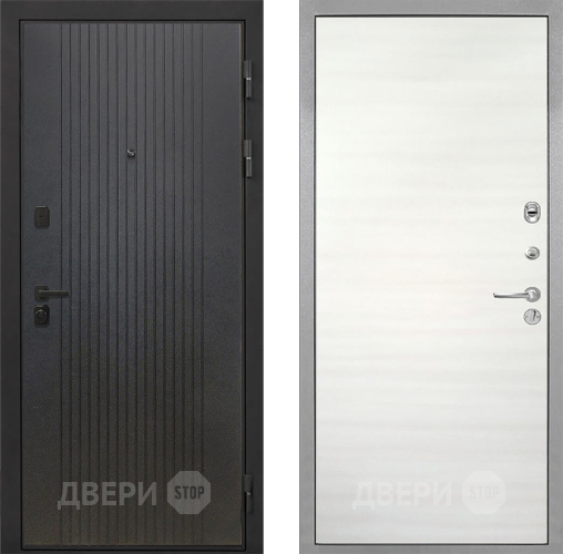 Входная металлическая Дверь Интекрон (INTECRON) Профит Black ФЛ-295 Гладкая Дуб сильвер поперечный в Ивантеевке