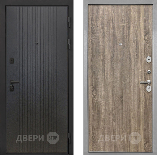 Входная металлическая Дверь Интекрон (INTECRON) Профит Black ФЛ-295 Гладкая Дуб турин в Ивантеевке