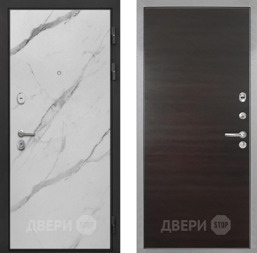 Входная металлическая Дверь Интекрон (INTECRON) Гектор Мрамор Арктик Гладкая Эковенге поперечный в Ивантеевке