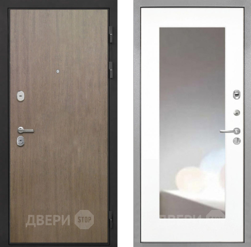 Дверь Интекрон (INTECRON) Гектор Венге Коричневый ФЛЗ-120-М Зеркало Белый матовый в Ивантеевке