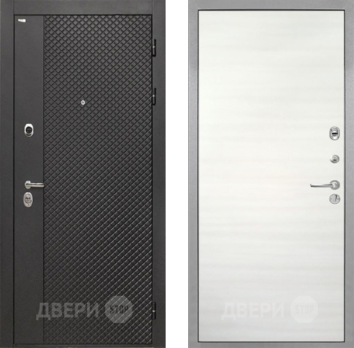 Входная металлическая Дверь Интекрон (INTECRON) Олимпия Black 4К Гладкая Дуб сильвер поперечный в Ивантеевке