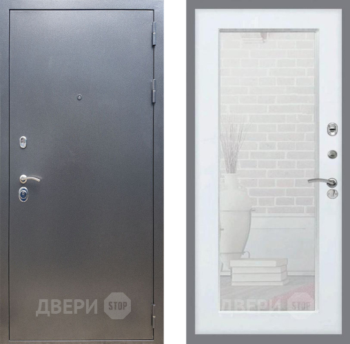 Входная металлическая Дверь Рекс (REX) 11 Зеркало Пастораль Силк Сноу в Ивантеевке
