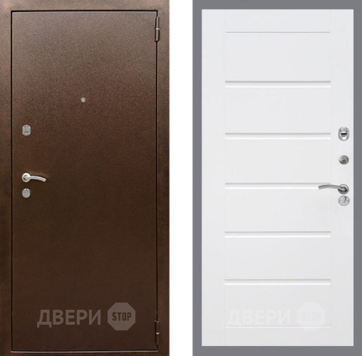 Входная металлическая Дверь Рекс (REX) 1А Медный Антик Сити Белый ясень в Ивантеевке