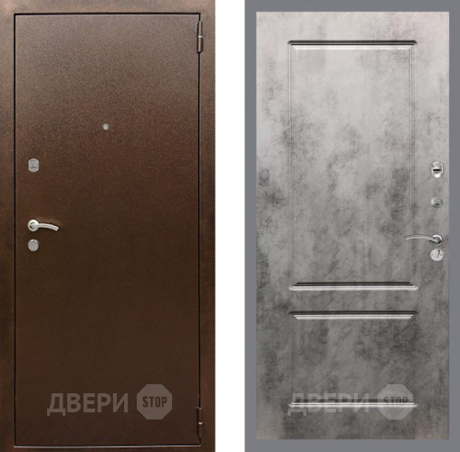 Дверь Рекс (REX) 1А Медный Антик FL-117 Бетон темный в Ивантеевке