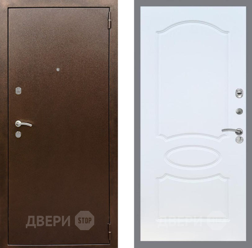 Дверь Рекс (REX) 1А Медный Антик FL-128 Белый ясень в Ивантеевке