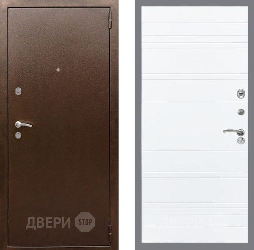 Дверь Рекс (REX) 1А Медный Антик Line Силк Сноу в Ивантеевке