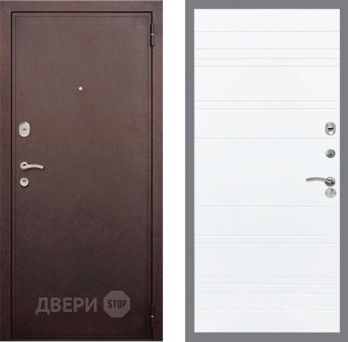 Дверь Рекс (REX) 2 Медный Антик Line Силк Сноу в Ивантеевке