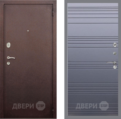 Дверь Рекс (REX) 2 Медный Антик Line Силк титан в Ивантеевке