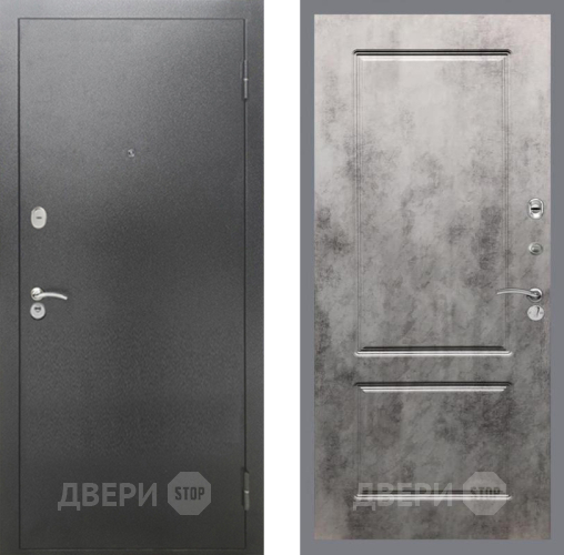 Дверь Рекс (REX) 2А Серебро Антик FL-117 Бетон темный в Ивантеевке