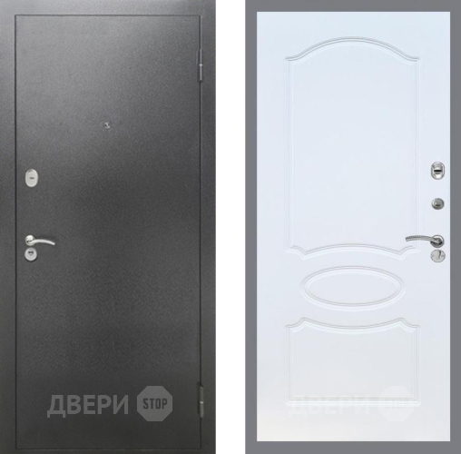 Дверь Рекс (REX) 2А Серебро Антик FL-128 Белый ясень в Ивантеевке