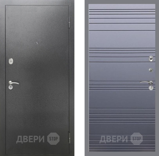 Входная металлическая Дверь Рекс (REX) 2А Серебро Антик Line Силк титан в Ивантеевке