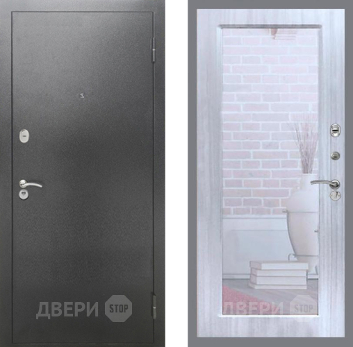 Дверь Рекс (REX) 2А Серебро Антик Зеркало Пастораль Сандал белый в Ивантеевке