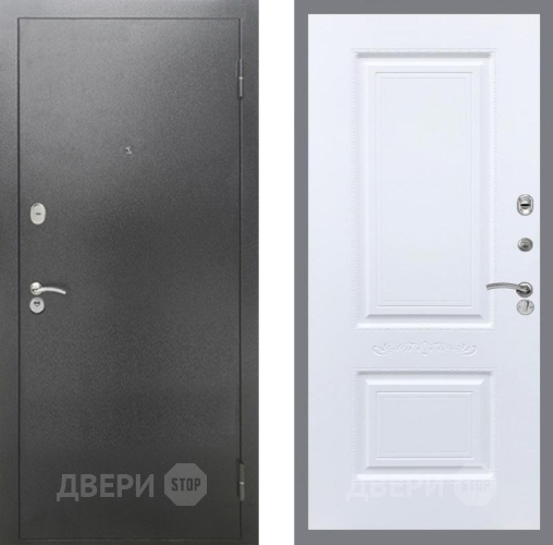 Дверь Рекс (REX) 2А Серебро Антик Смальта Силк Сноу в Ивантеевке
