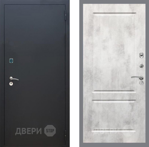 Дверь Рекс (REX) 1A Черный Муар FL-117 Бетон светлый в Ивантеевке