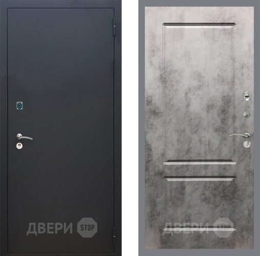 Входная металлическая Дверь Рекс (REX) 1A Черный Муар FL-117 Бетон темный в Ивантеевке