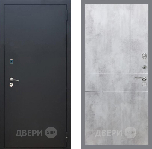 Дверь Рекс (REX) 1A Черный Муар FL-290 Бетон светлый в Ивантеевке