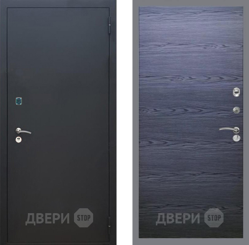 Входная металлическая Дверь Рекс (REX) 1A Черный Муар GL Дуб тангенальный черный в Ивантеевке