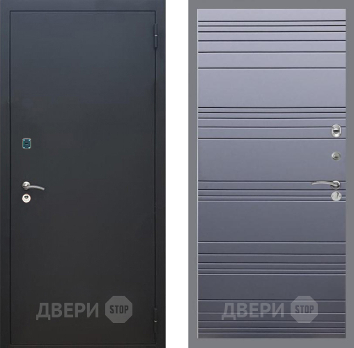 Дверь Рекс (REX) 1A Черный Муар Line Силк титан в Ивантеевке