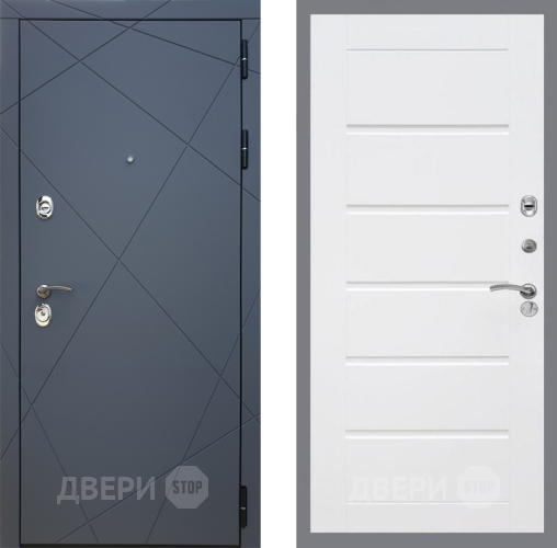 Входная металлическая Дверь Рекс (REX) 13 Силк Титан Сити Белый ясень в Ивантеевке