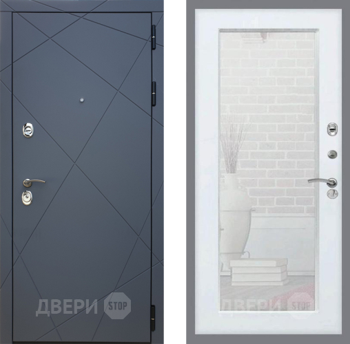 Дверь Рекс (REX) 13 Силк Титан Зеркало Пастораль Белый ясень в Ивантеевке