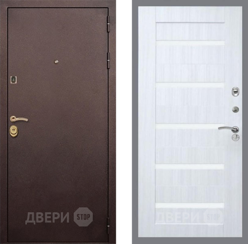 Входная металлическая Дверь Рекс (REX) Лайт 3К СБ-14 стекло белое Сандал белый в Ивантеевке