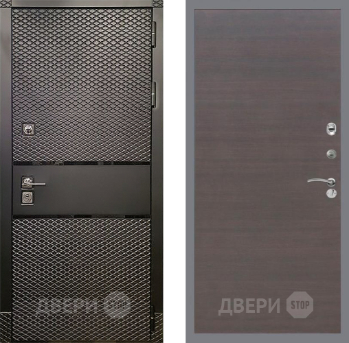 Входная металлическая Дверь Рекс (REX) 15 Черный Кварц GL венге поперечный в Ивантеевке