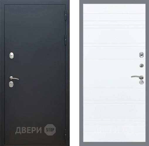 Дверь Рекс (REX) 5 Черный Муар Line Силк Сноу в Ивантеевке