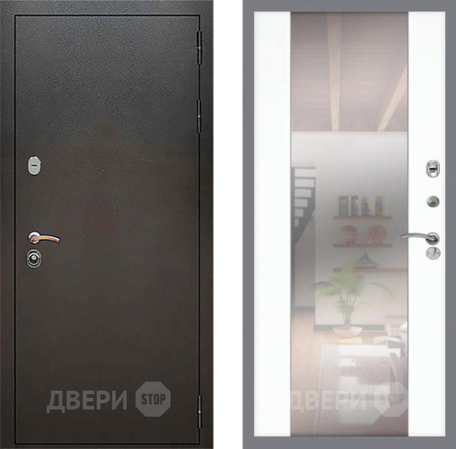 Дверь Рекс (REX) 5 Серебро Антик СБ-16 Зеркало Силк Сноу в Ивантеевке