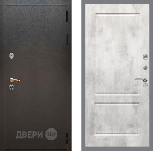 Дверь Рекс (REX) 5 Серебро Антик FL-117 Бетон светлый в Ивантеевке