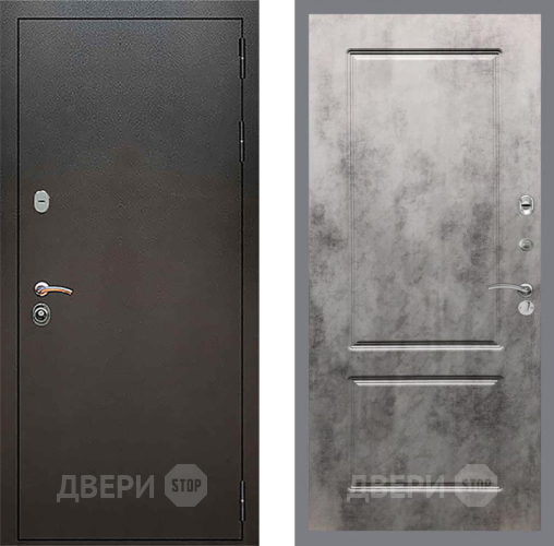 Дверь Рекс (REX) 5 Серебро Антик FL-117 Бетон темный в Ивантеевке