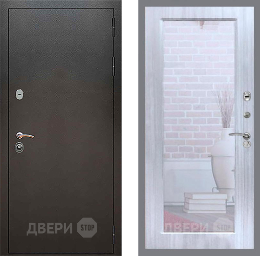 Входная металлическая Дверь Рекс (REX) 5 Серебро Антик Зеркало Пастораль Сандал белый в Ивантеевке