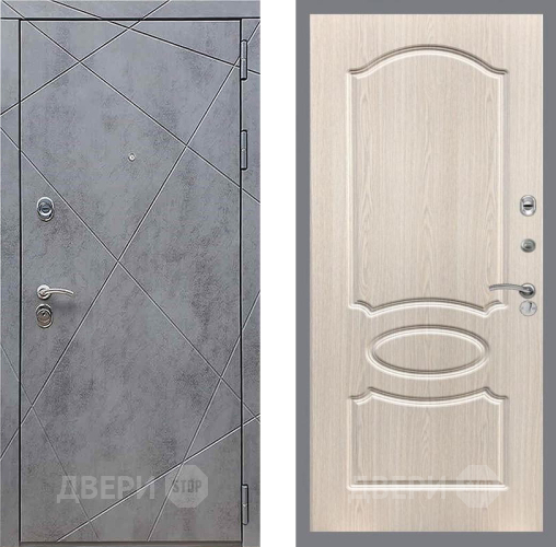 Дверь Рекс (REX) 13 Бетон Темный FL-128 Беленый дуб в Ивантеевке