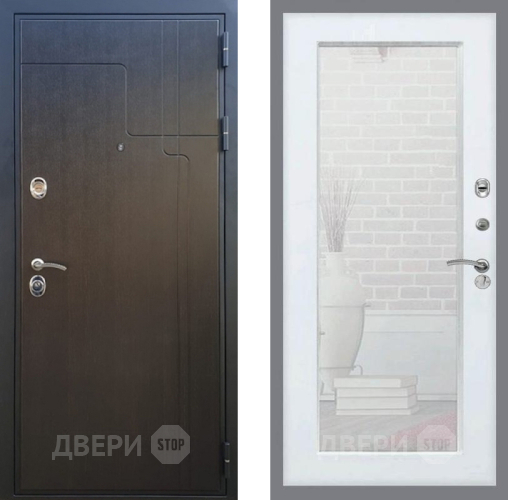Входная металлическая Дверь Рекс (REX) Премиум-246 Зеркало Пастораль Белый ясень в Ивантеевке