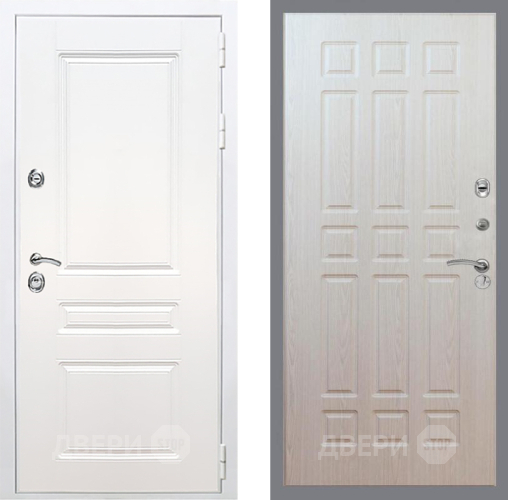 Входная металлическая Дверь Рекс (REX) Премиум-н Силк Сноу FL-33 Беленый дуб в Ивантеевке